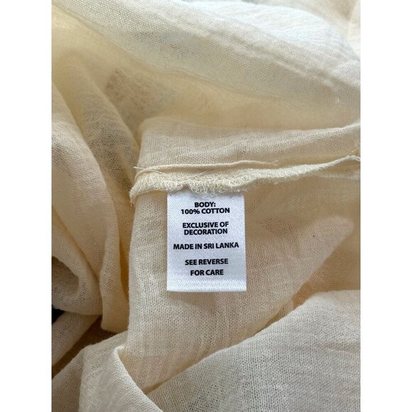 Spartina 449 Analyn Embroidered Tunic Blouse 100% Cotton Gauze Sheer Boho Size L - Picture 9 of 11